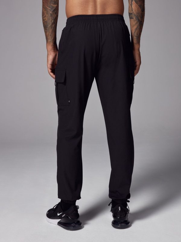 XINQTRADE72359 Black Woven Active Cargo Joggers - Image 3