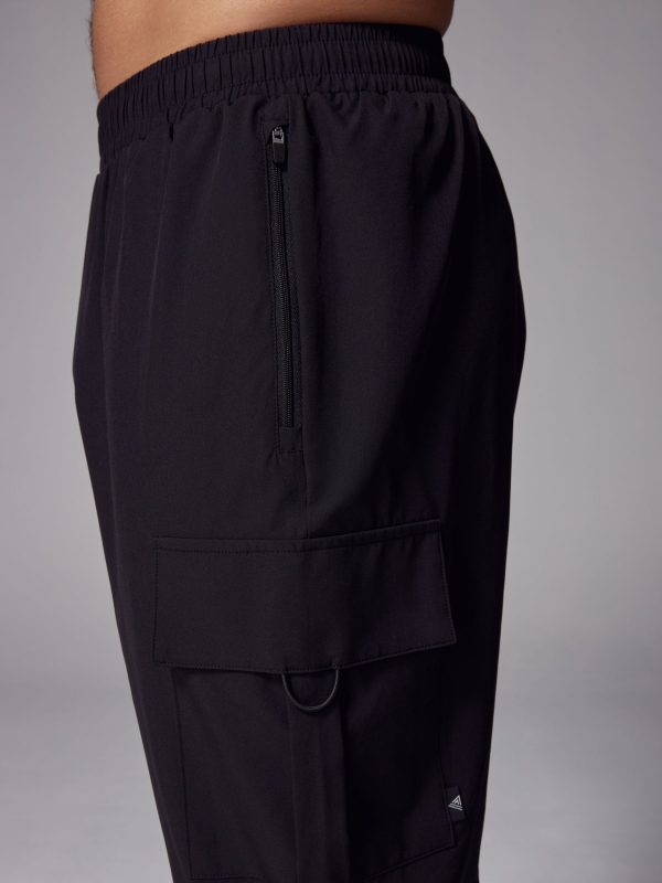 XINQTRADE72359 Black Woven Active Cargo Joggers - Image 5