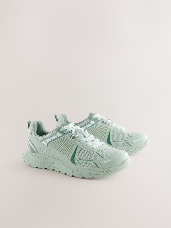XINQTRADE72328 Green Chunky Mesh Detail Trainers