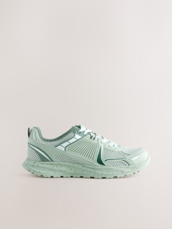 XINQTRADE72328 Green Chunky Mesh Detail Trainers - Image 2