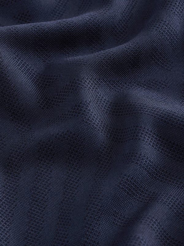 XINQTRADE72345 Navy Blue Active Jacquard T-Shirt - Image 7