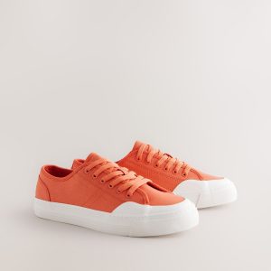XINQTRADE72322 Orange Round Toe Chunky Baseball Trainers