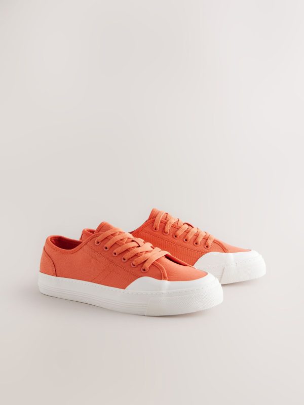 XINQTRADE72322 Orange Round Toe Chunky Baseball Trainers