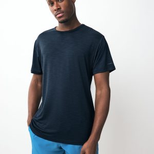 XINQTRADE72349 Blue/Navy Active Gym Training T-Shirt