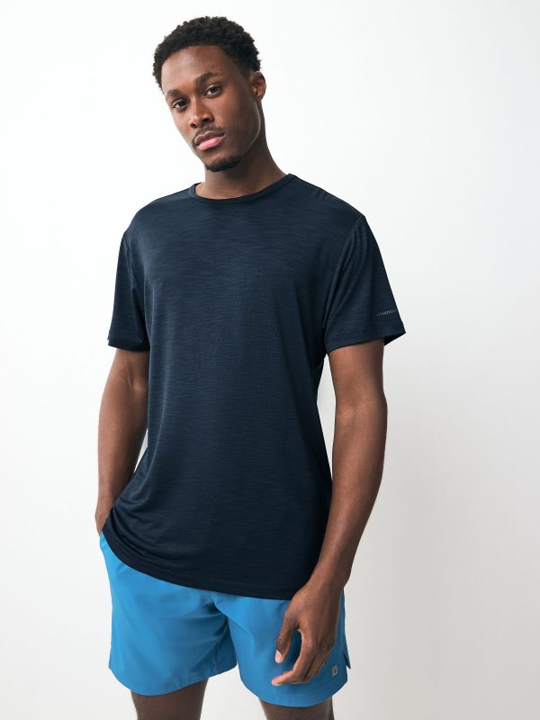 XINQTRADE72349 Blue/Navy Active Gym Training T-Shirt