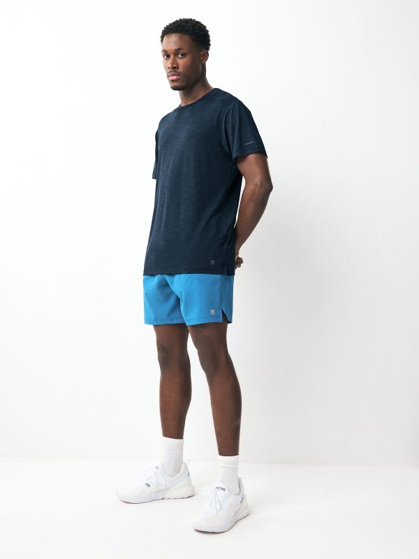 XINQTRADE72349 Blue/Navy Active Gym Training T-Shirt - Image 3