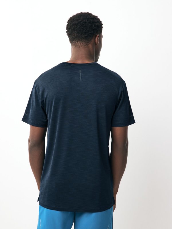 XINQTRADE72349 Blue/Navy Active Gym Training T-Shirt - Image 4