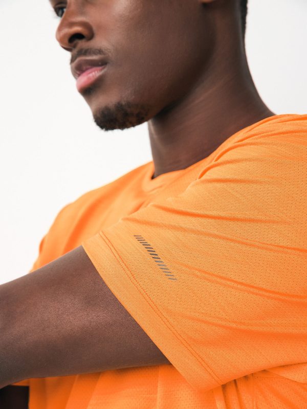 XINQTRADE72346 Orange Active Gym Training T-Shirt - Image 3
