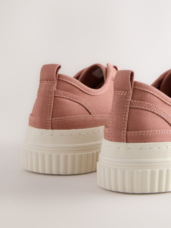 XINQTRADE72324 Pink Canvas Chunky Baseball Lace Up Trainers - Image 5