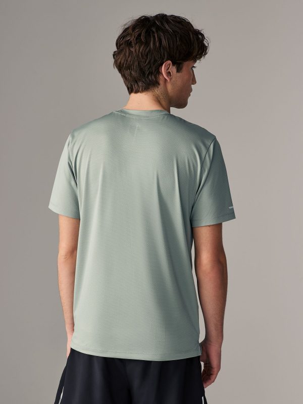XINQTRADE72334 Dark Green Active Gym Texture Training T-Shirt - Image 3