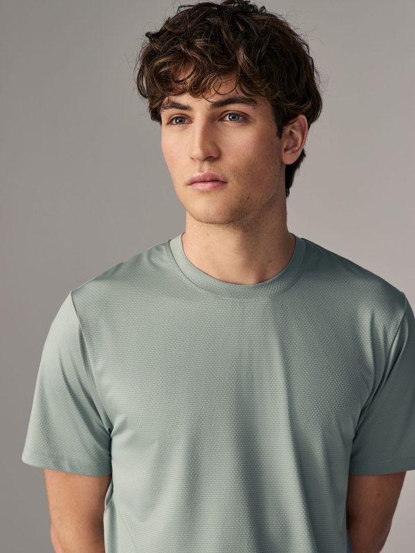 XINQTRADE72334 Dark Green Active Gym Texture Training T-Shirt - Image 4