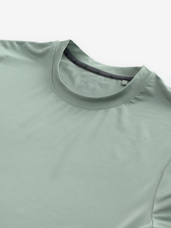 XINQTRADE72334 Dark Green Active Gym Texture Training T-Shirt - Image 6
