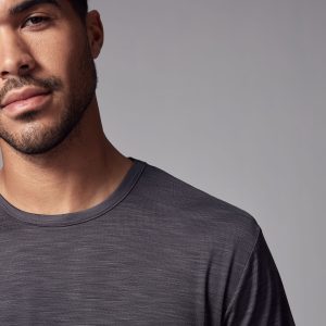 XINQTRADE72340 Charcoal Grey Active Gym Training T-Shirt