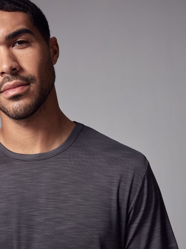 XINQTRADE72340 Charcoal Grey Active Gym Training T-Shirt