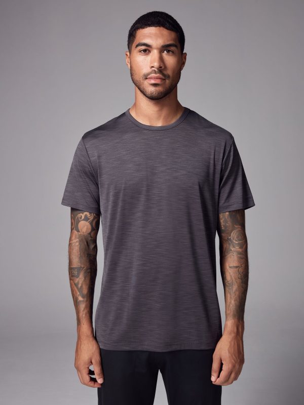 XINQTRADE72340 Charcoal Grey Active Gym Training T-Shirt - Image 2