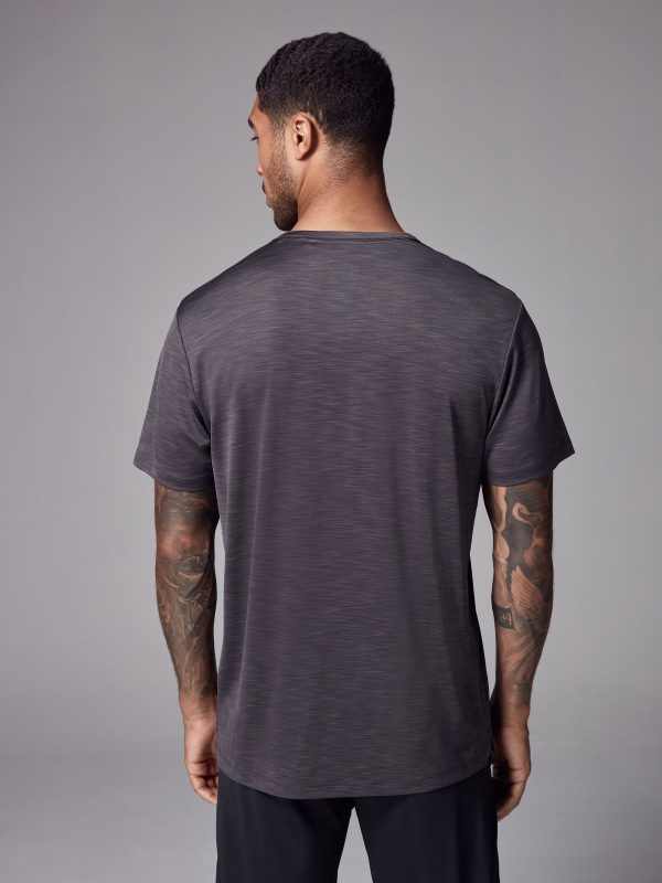 XINQTRADE72340 Charcoal Grey Active Gym Training T-Shirt - Image 4