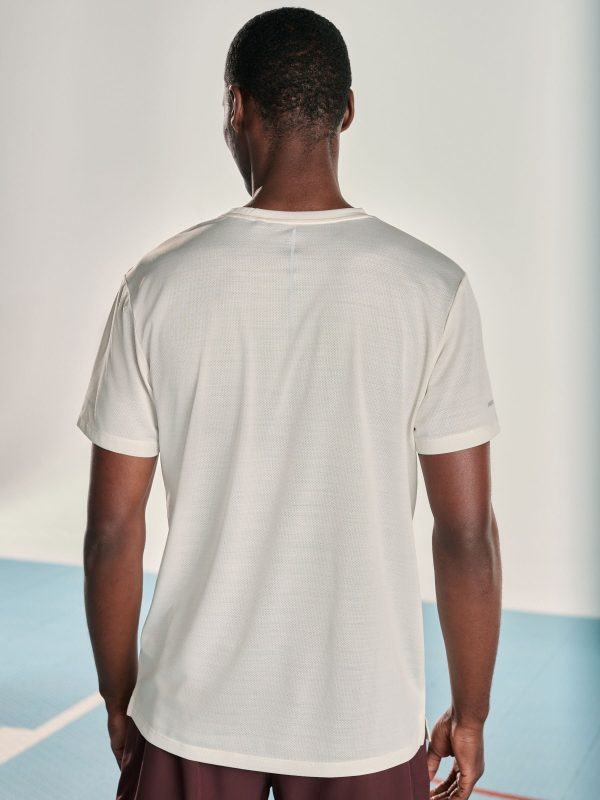 XINQTRADE72347 Neutral Ecru Active Gym Training T-Shirt - Image 3