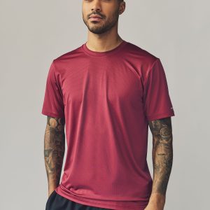 XINQTRADE72333 Red Active Gym Texture Training T-Shirt