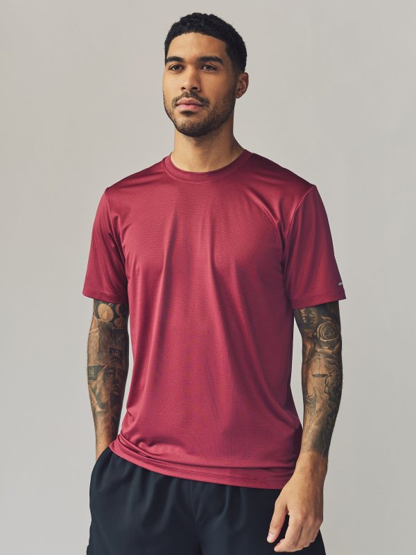 XINQTRADE72333 Red Active Gym Texture Training T-Shirt
