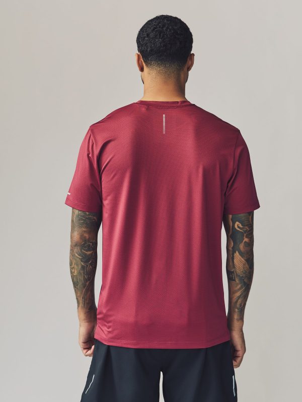 XINQTRADE72333 Red Active Gym Texture Training T-Shirt - Image 2
