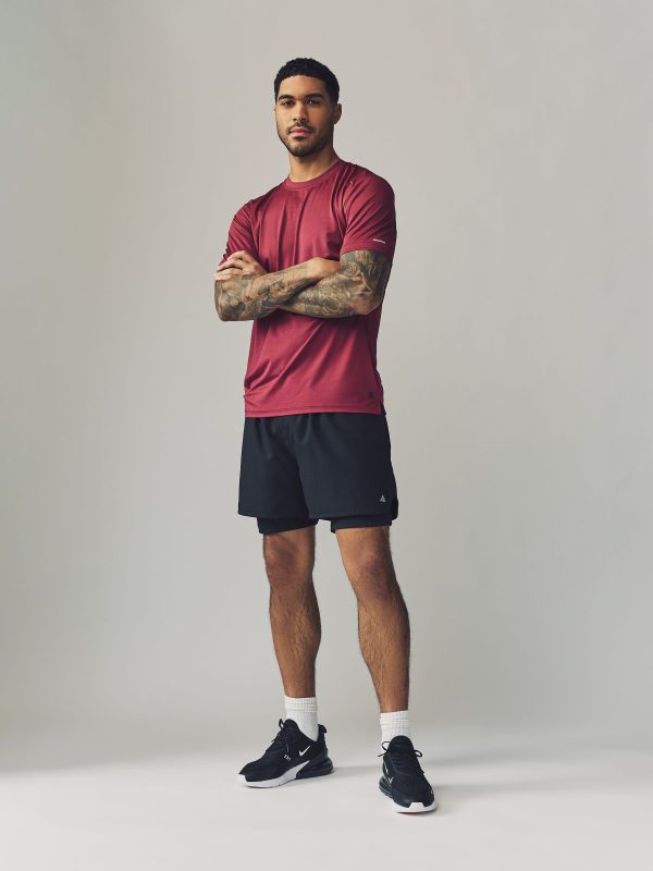 XINQTRADE72333 Red Active Gym Texture Training T-Shirt - Image 3