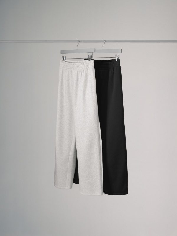 XINQTRADE72361 The Set Black/Grey 2 Pack Wide Leg Joggers - Image 2