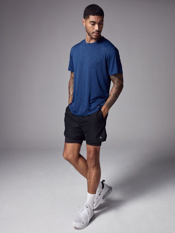 XINQTRADE72342 Bright Blue Active Gym Training T-Shirt - Image 2