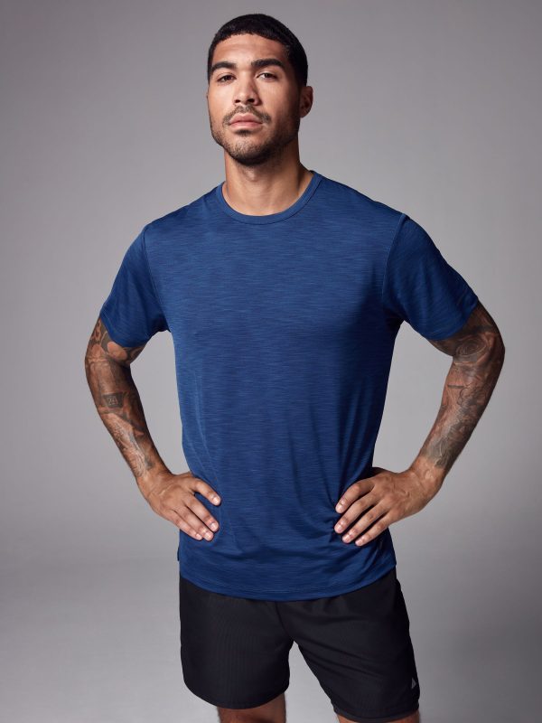 XINQTRADE72342 Bright Blue Active Gym Training T-Shirt - Image 3