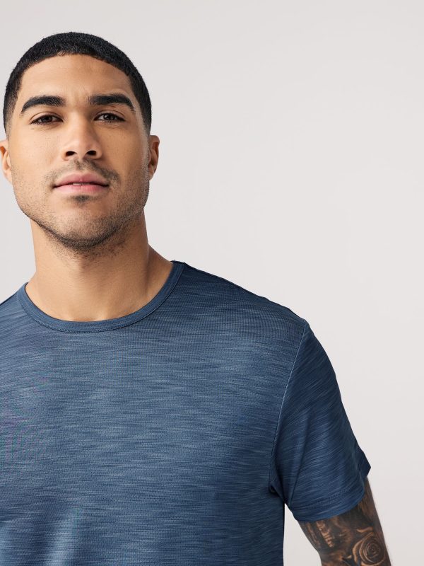 XINQTRADE72344 Steel Blue Active Gym Training T-Shirt