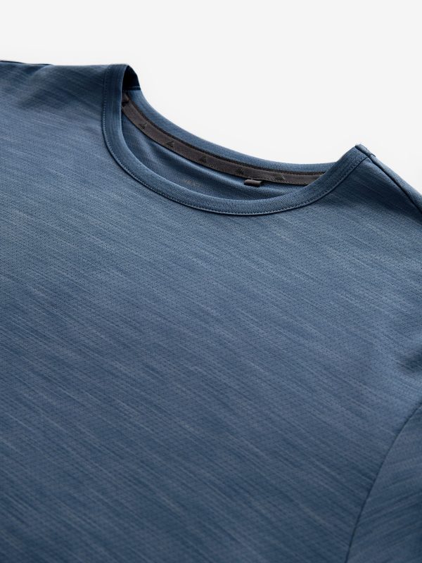 XINQTRADE72344 Steel Blue Active Gym Training T-Shirt - Image 7