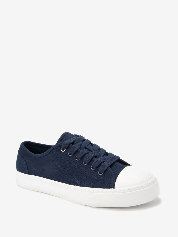 XINQTRADE72327 Navy Navy Baseball Canvas Trainers - Image 2