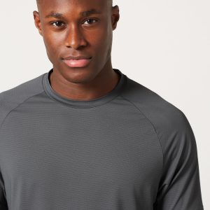 XINQTRADE72341 Dark Grey Active Gym Texture Training T-Shirt