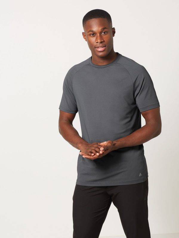 XINQTRADE72341 Dark Grey Active Gym Texture Training T-Shirt - Image 5