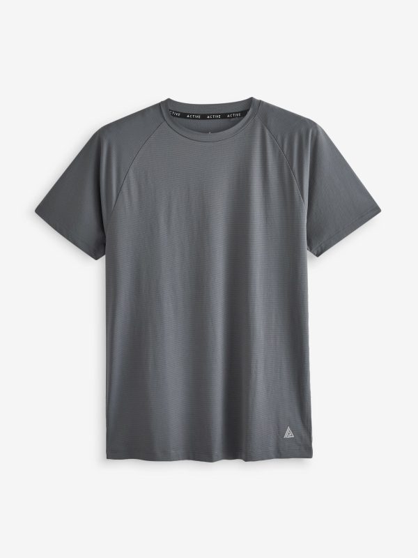 XINQTRADE72341 Dark Grey Active Gym Texture Training T-Shirt - Image 6