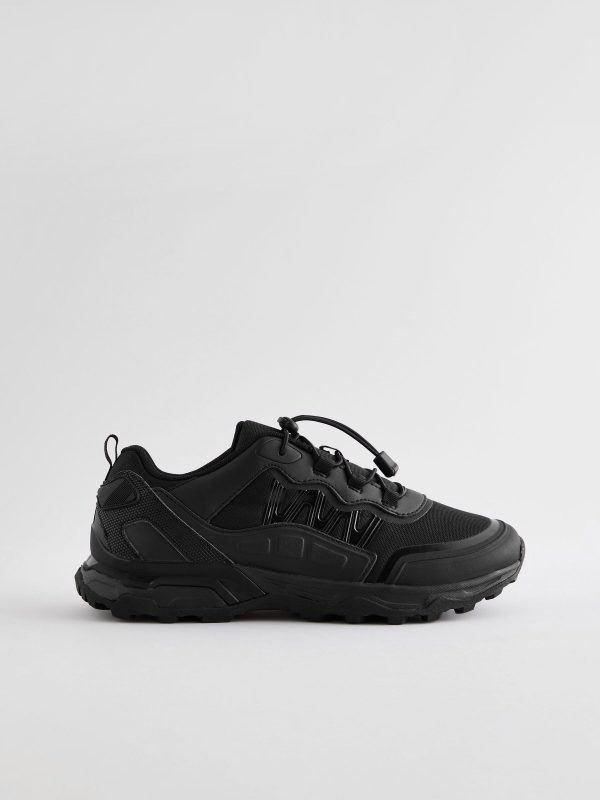 XINQTRADE72329 Black Elastic Toggle Laces Trainers - Image 5