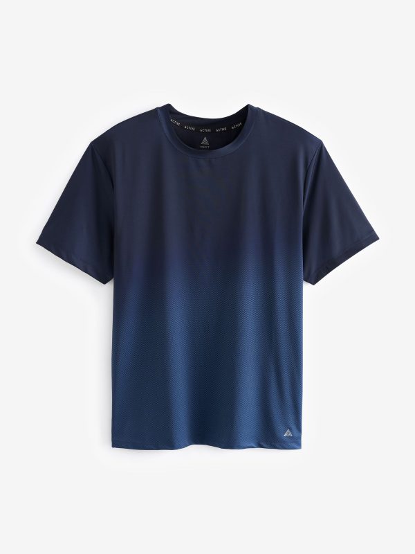 XINQTRADE72352 Navy Blue Active Gym Printed Training T-Shirt - Image 6