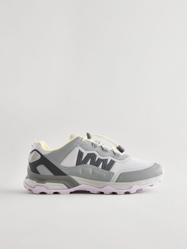 XINQTRADE72331 Grey Elastic Toggle Laces Trainers
