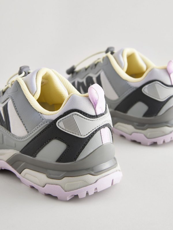 XINQTRADE72331 Grey Elastic Toggle Laces Trainers - Image 5