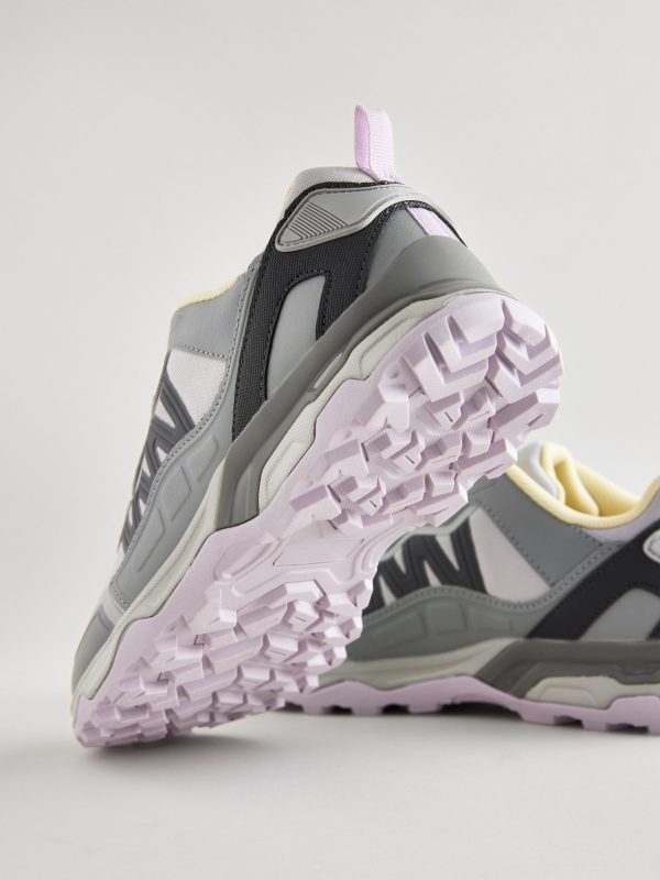 XINQTRADE72331 Grey Elastic Toggle Laces Trainers - Image 6